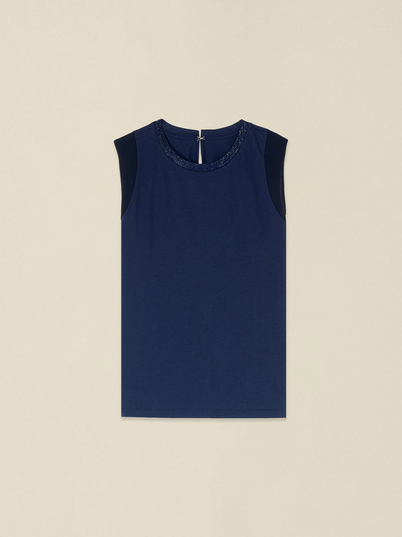 Jersey top with crystals