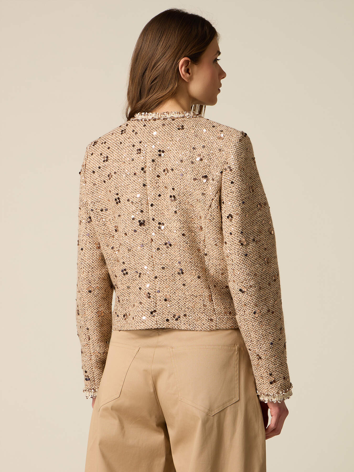 Tweed jacket with sequins image number 1