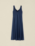 Midi satin dress with V-neckline image number 3