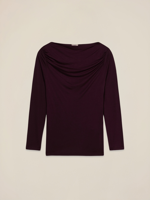 Viscose t-shirt with draping