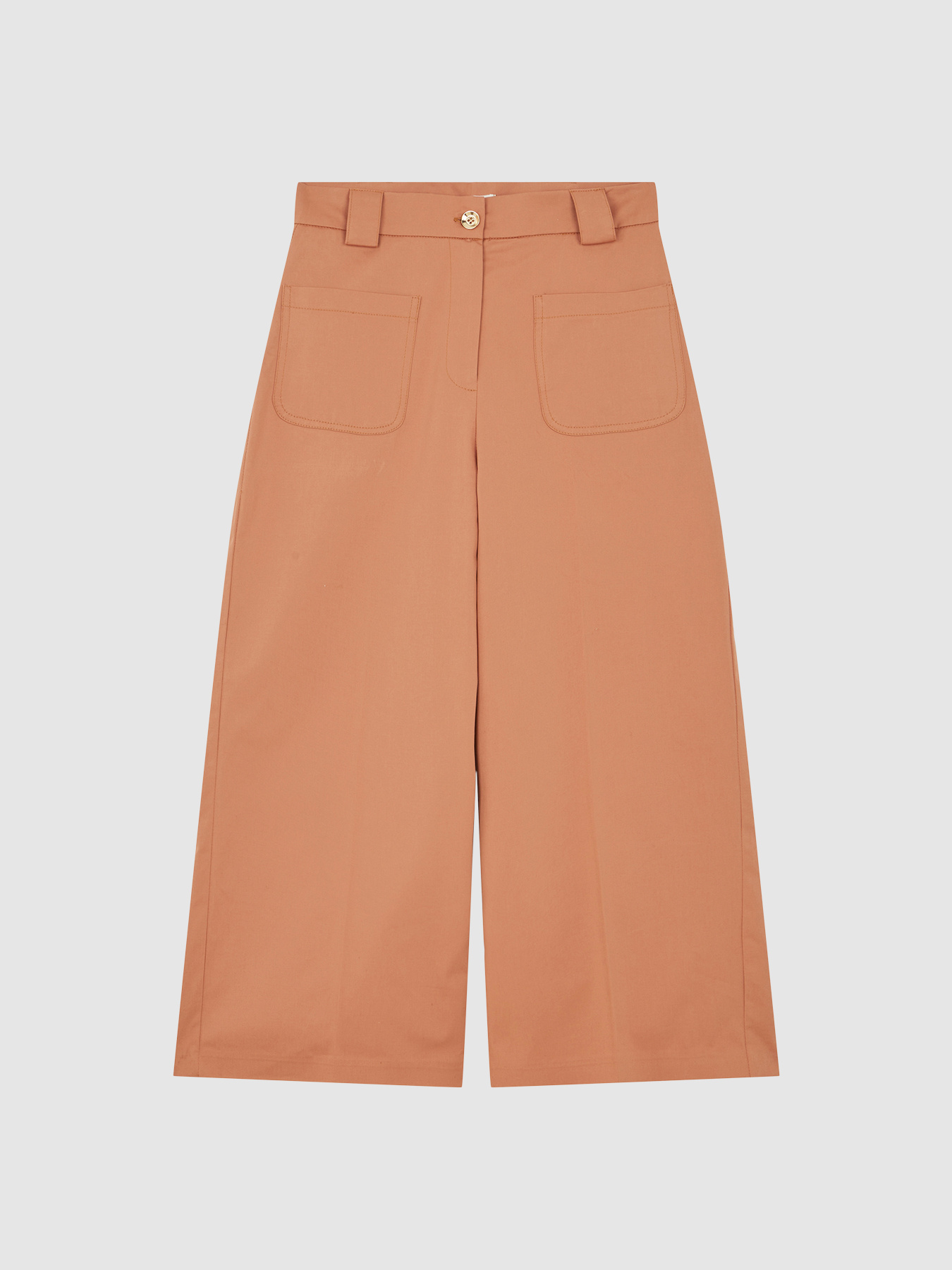Pantaloni cropped in cotone stretch image number 3