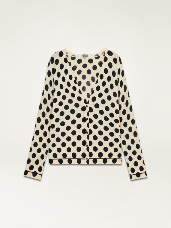 Cardigan stampa a pois