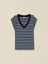 Striped V-neck T-shirt image number 3