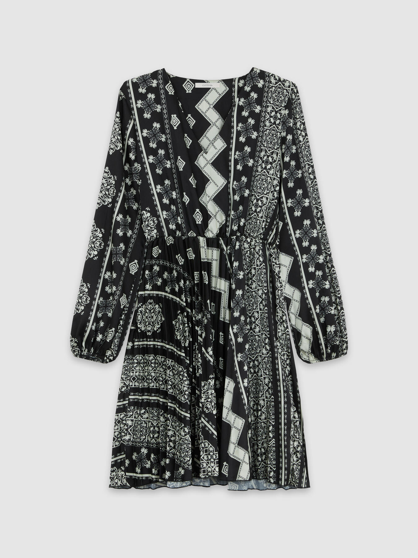 Vestito corto in raso fantasia image number 3