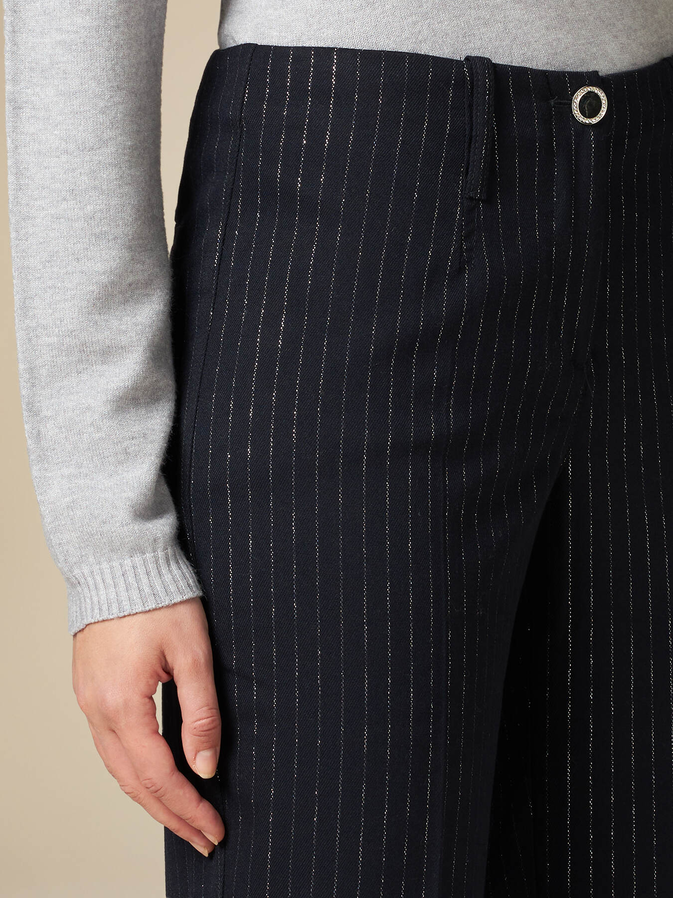 Palazzo-Hose mit Nadelstreifen image number 2