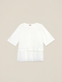 T-shirt con inserto in pizzo image number 3