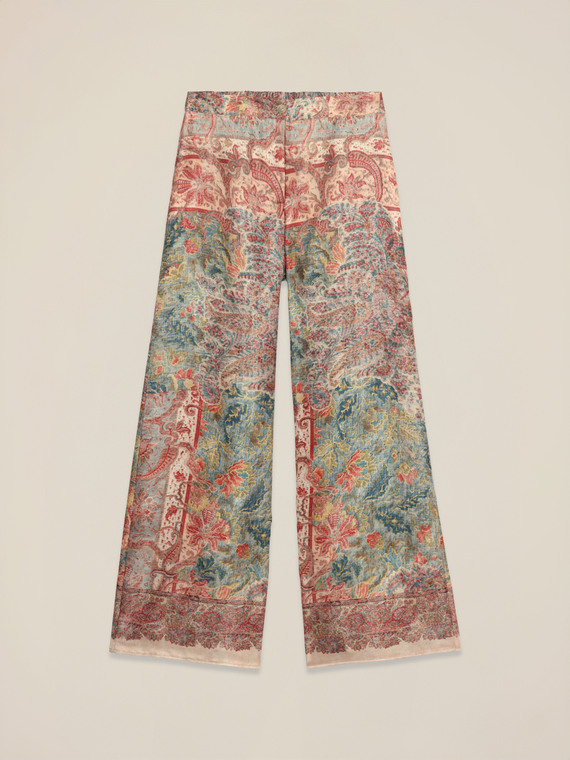 Pantalones palazzo de sat&eacute;n