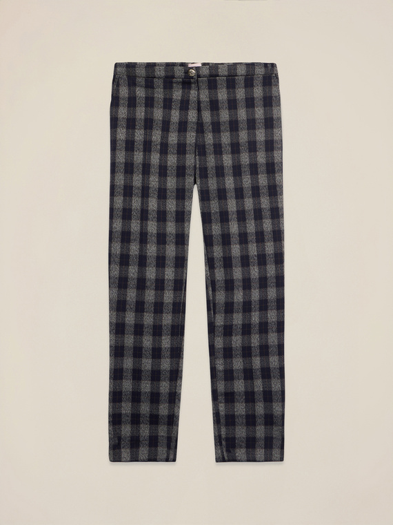 Pantalones carrot en franela a cuadros