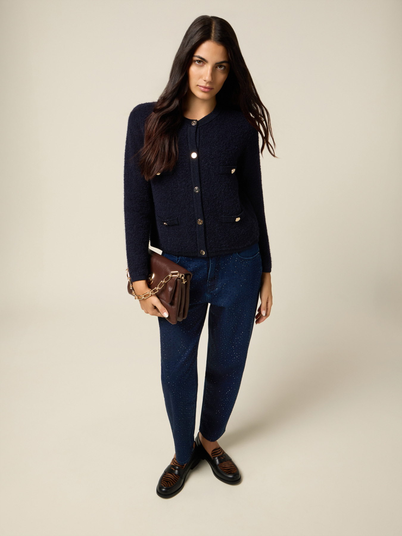 Kurzer Cardigan im Jacken-Look image number 3