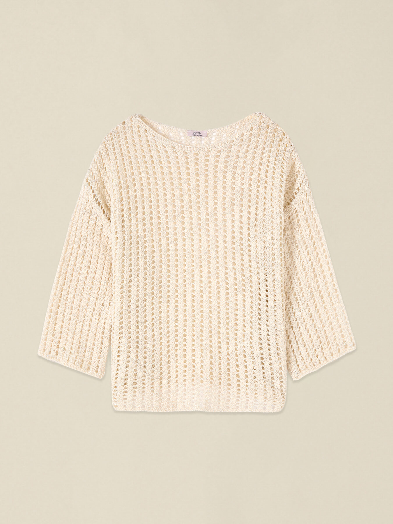 Pull ajour&eacute; en m&eacute;lange de coton image number 3