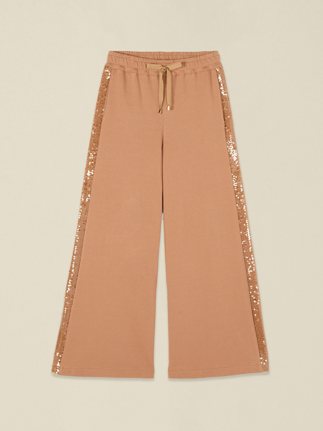 Pantalones palazzo de felpa con lentejuelas image number 4