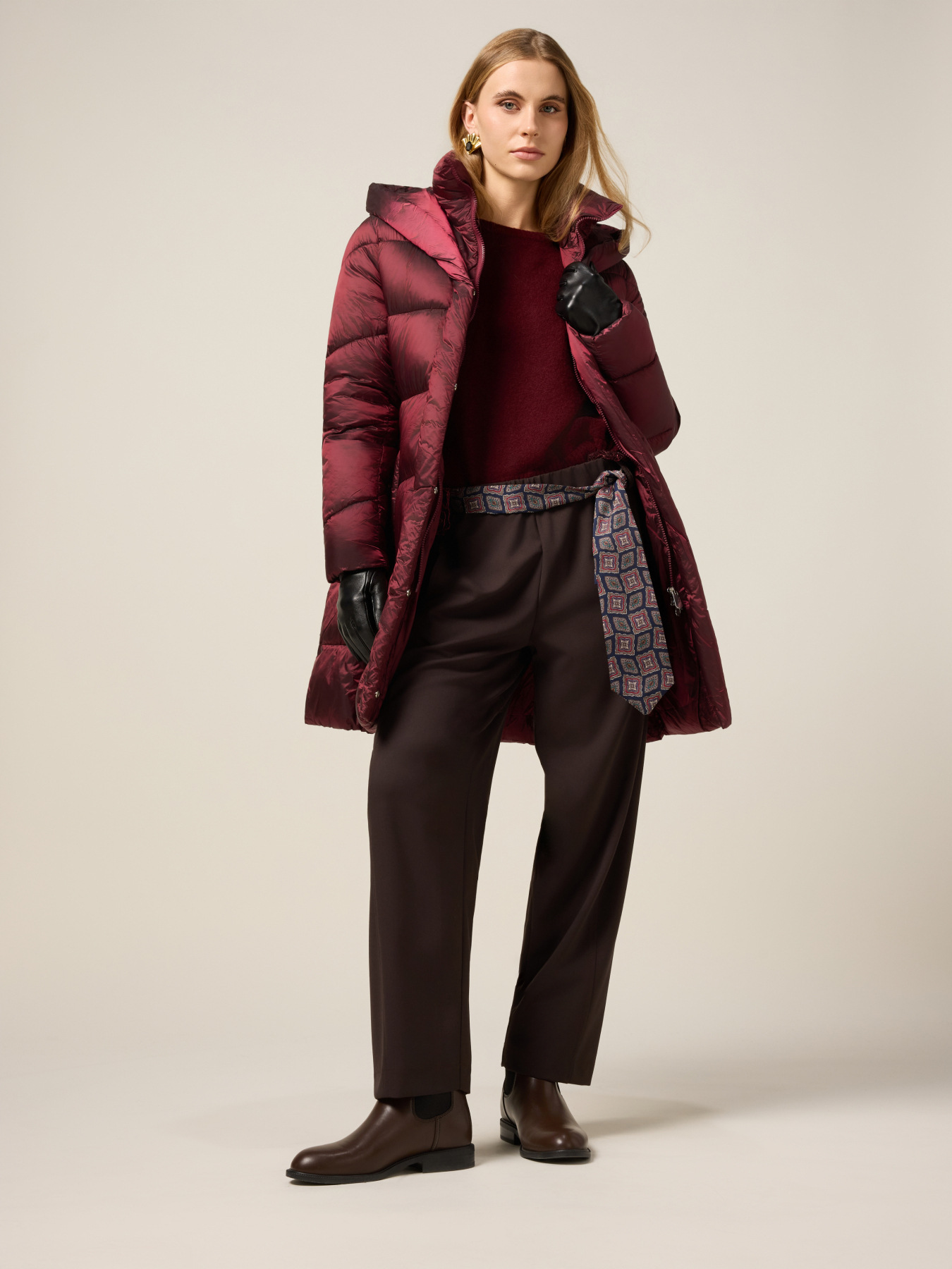 Pants with tie belt image number 0