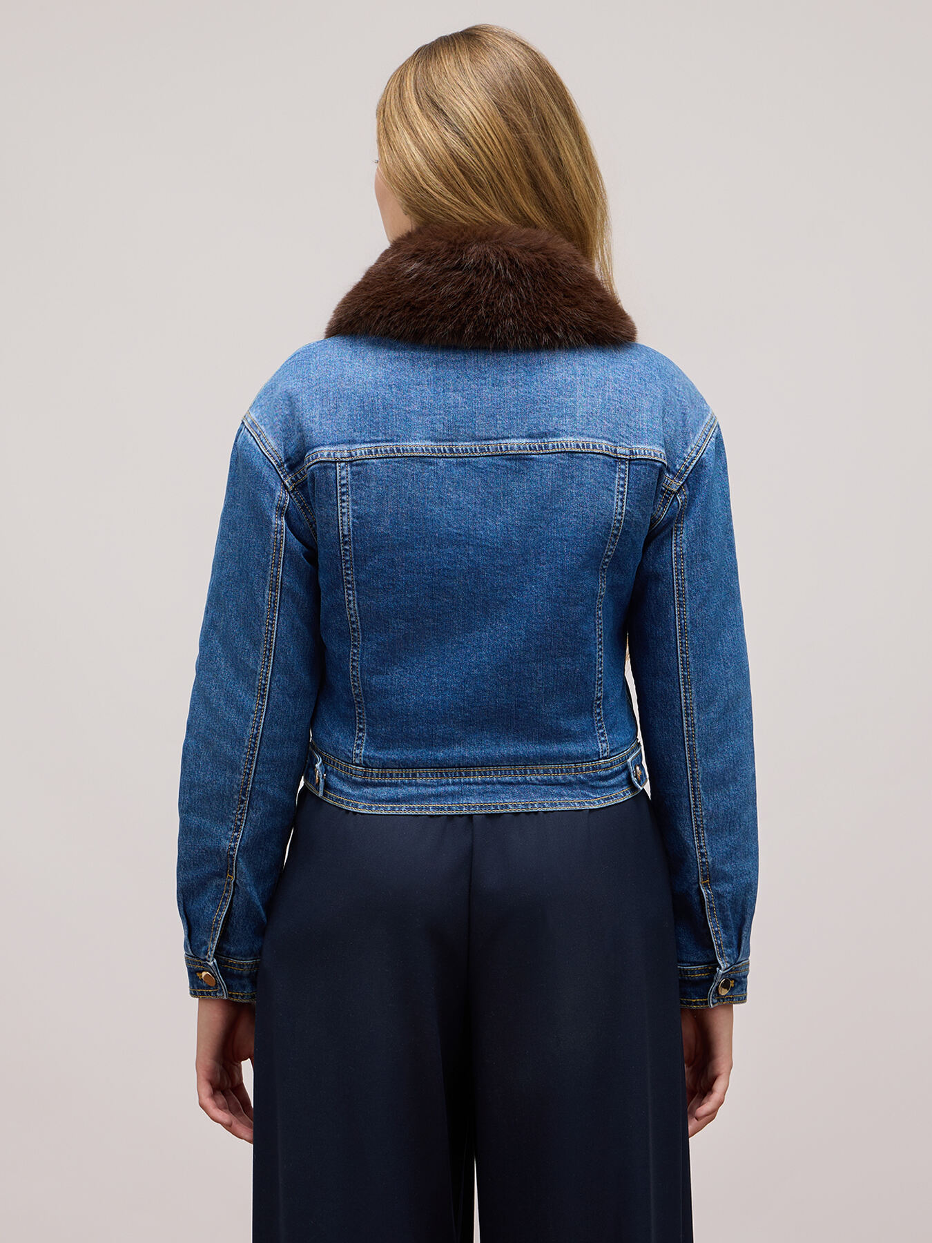 Denim-Blousonjacke mit gestepptem Innenteil image number 2