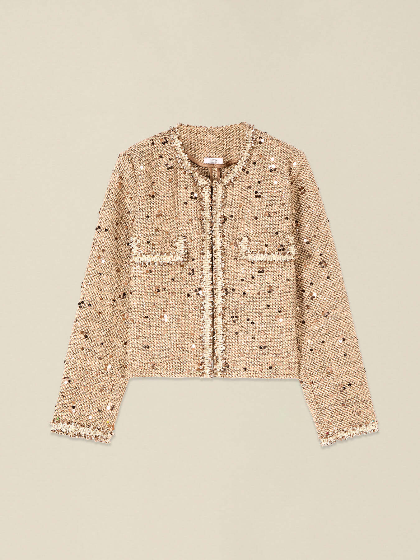 Chaqueta de tejido estructurado con lentejuelas image number 3