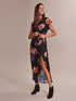 Langes Kleid mit Schlitz und Blumenmuster image number 2
