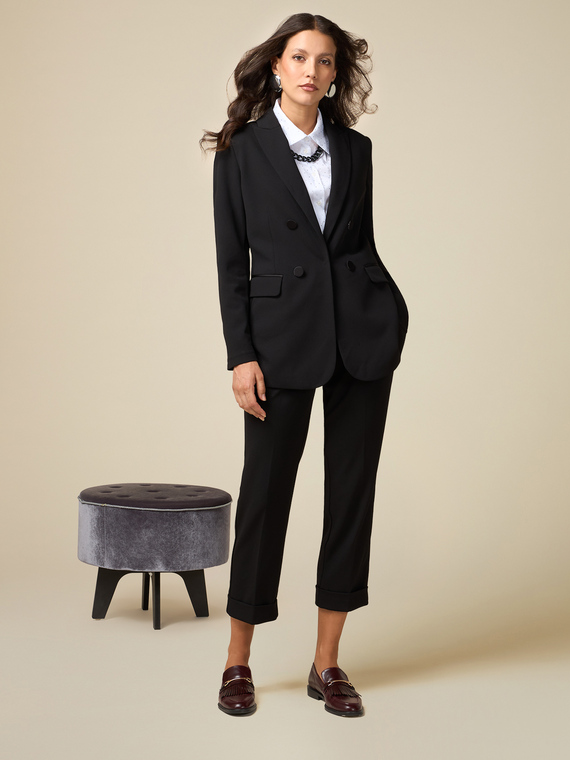 Crepe scuba fabric trousers