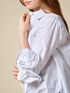 Oversize poplin shirt with rose detail image number 2