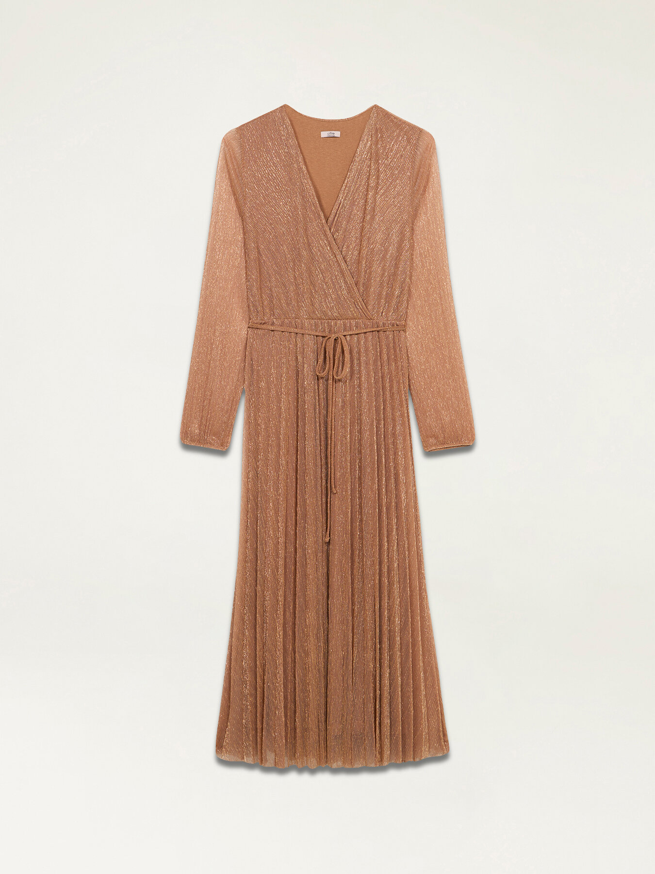 Langes plissiertes Lurex-Kleid image number 4