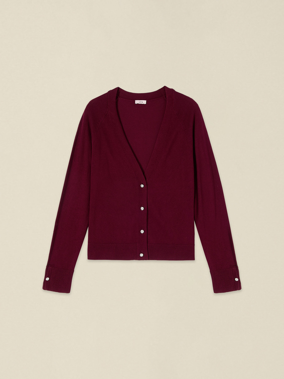 Cardigan mit V-Ausschnitt und Knopfdetail