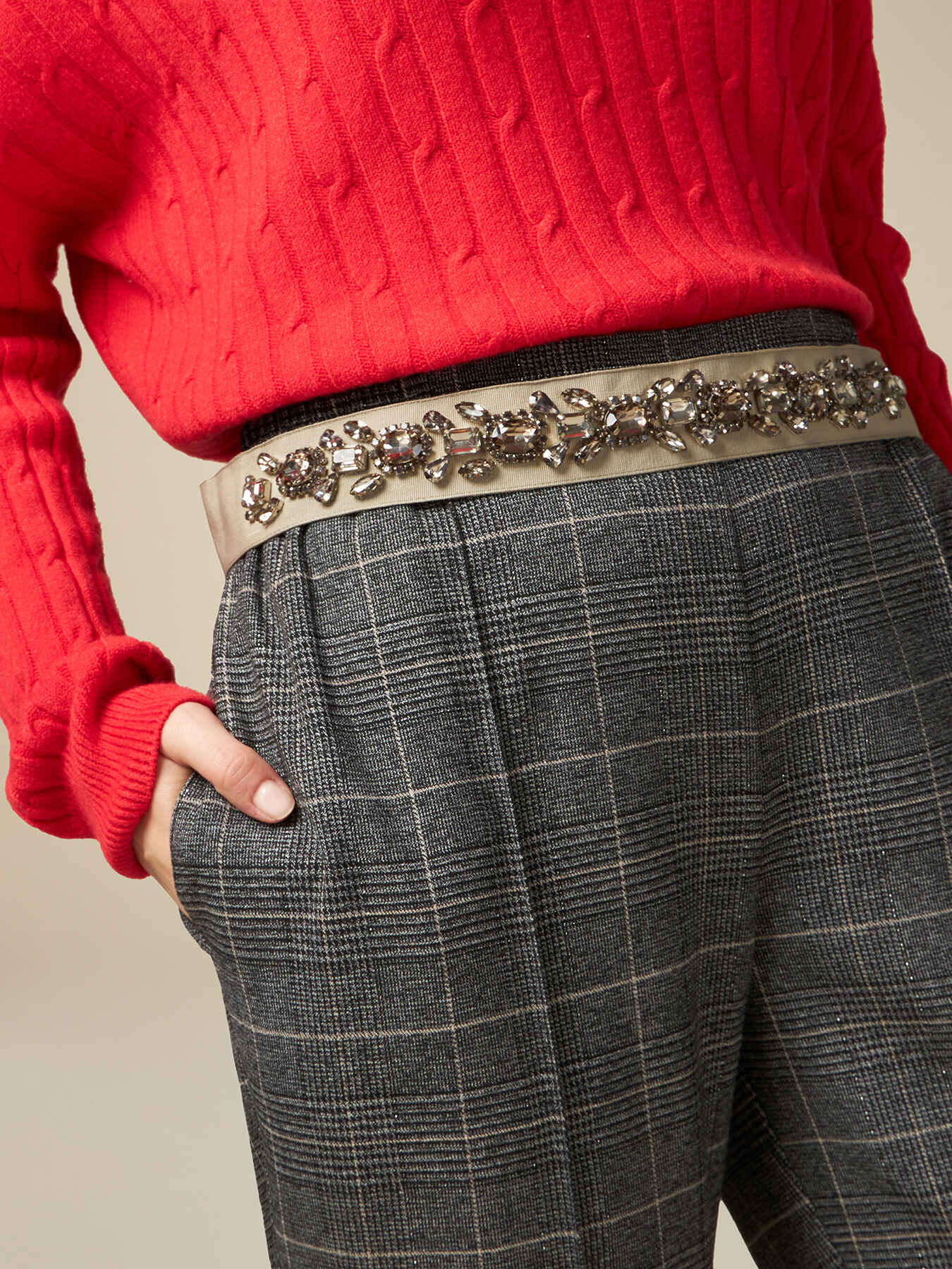 Faja de grog&eacute;n con engastes image number 0