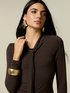 Cashmere-blend T-shirt with bow image number 2