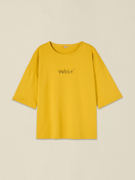 T-Shirt mit Buchstaben-Stickerei
