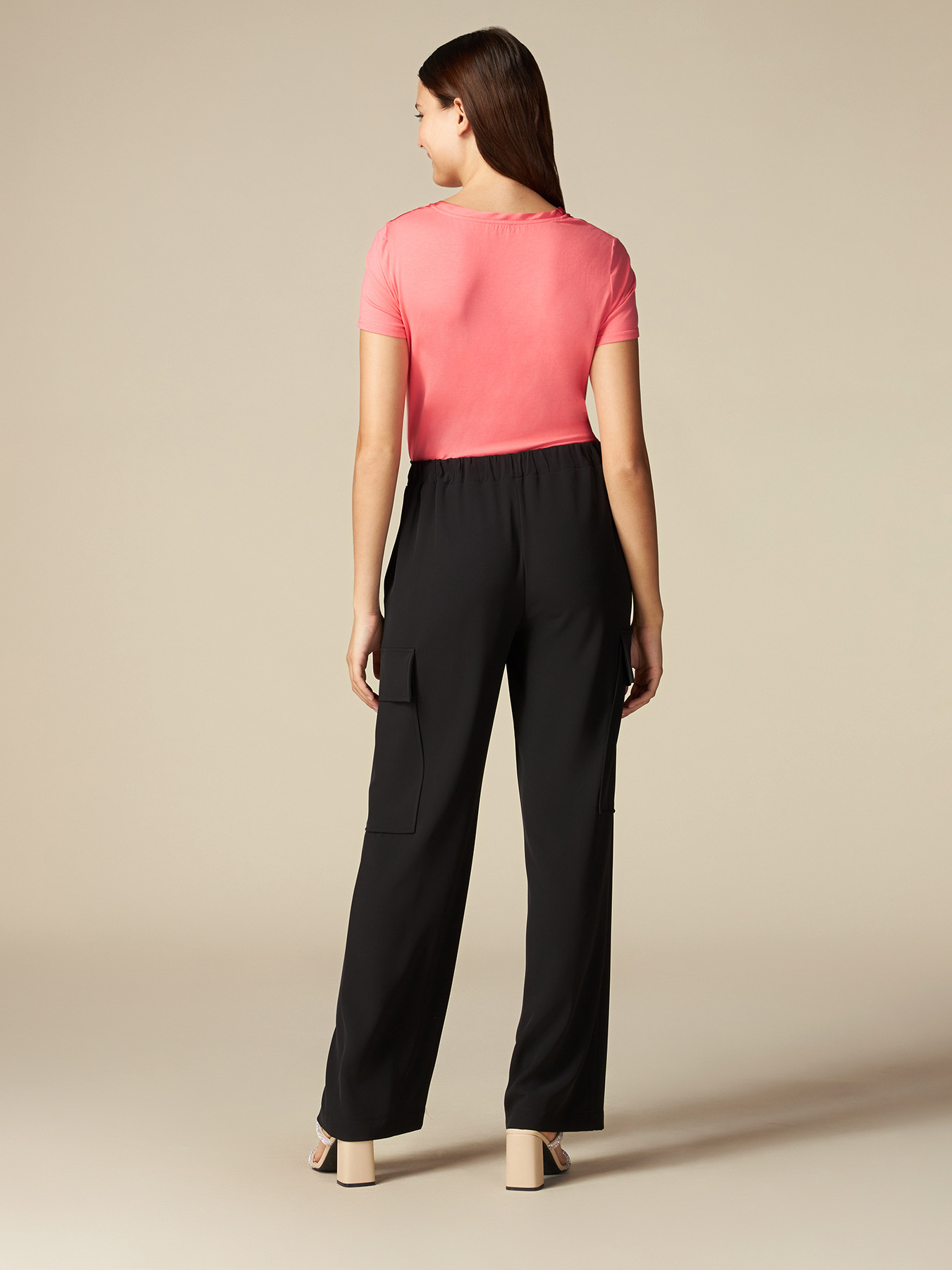 Pantaloni cargo in tessuto fluido image number 1