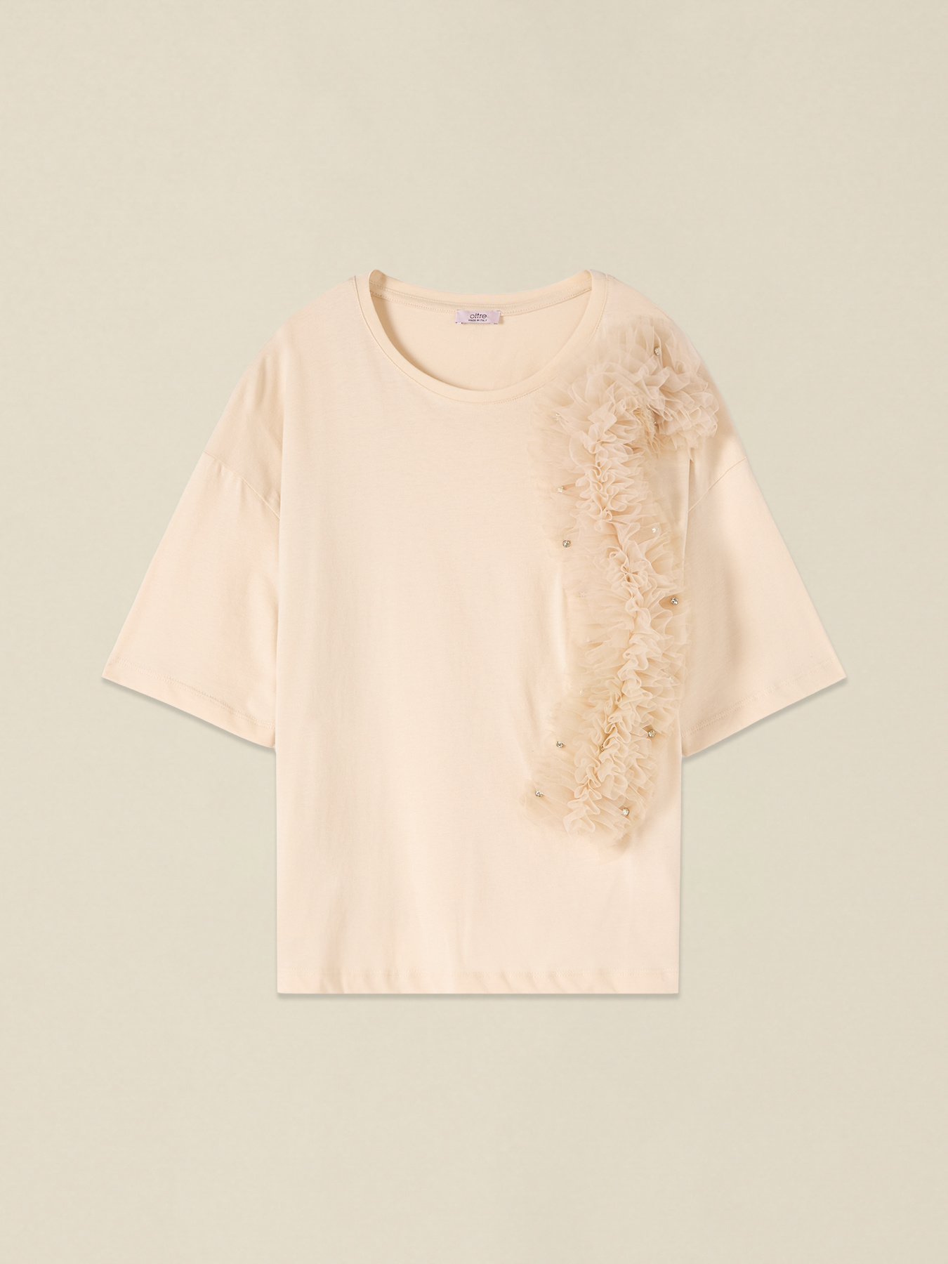 T-shirt with tulle appliqu&eacute; image number 3