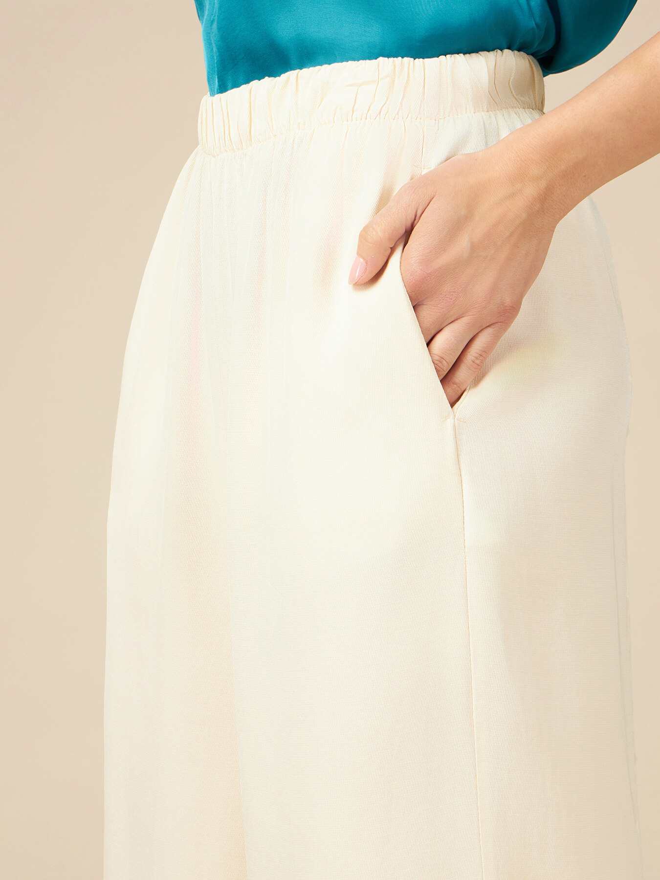 Pantaloni a palazzo misto lino image number 2