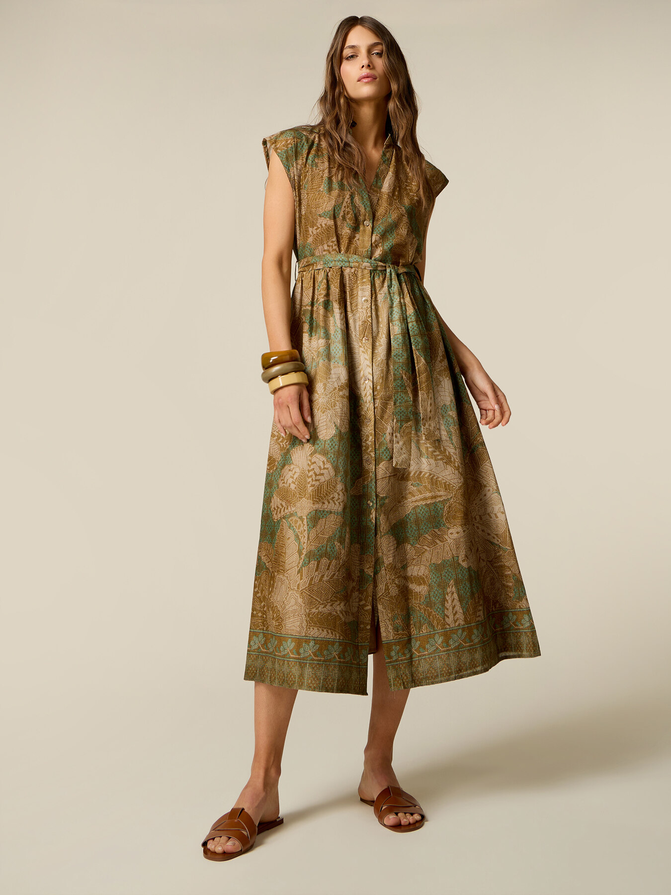 Hemdblusenkleid aus Musselin mit Muster image number 0