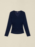 V-neck cashmere blend T-shirt image number 3