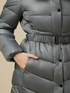 Midi down jacket with belt and furry collar image number 2