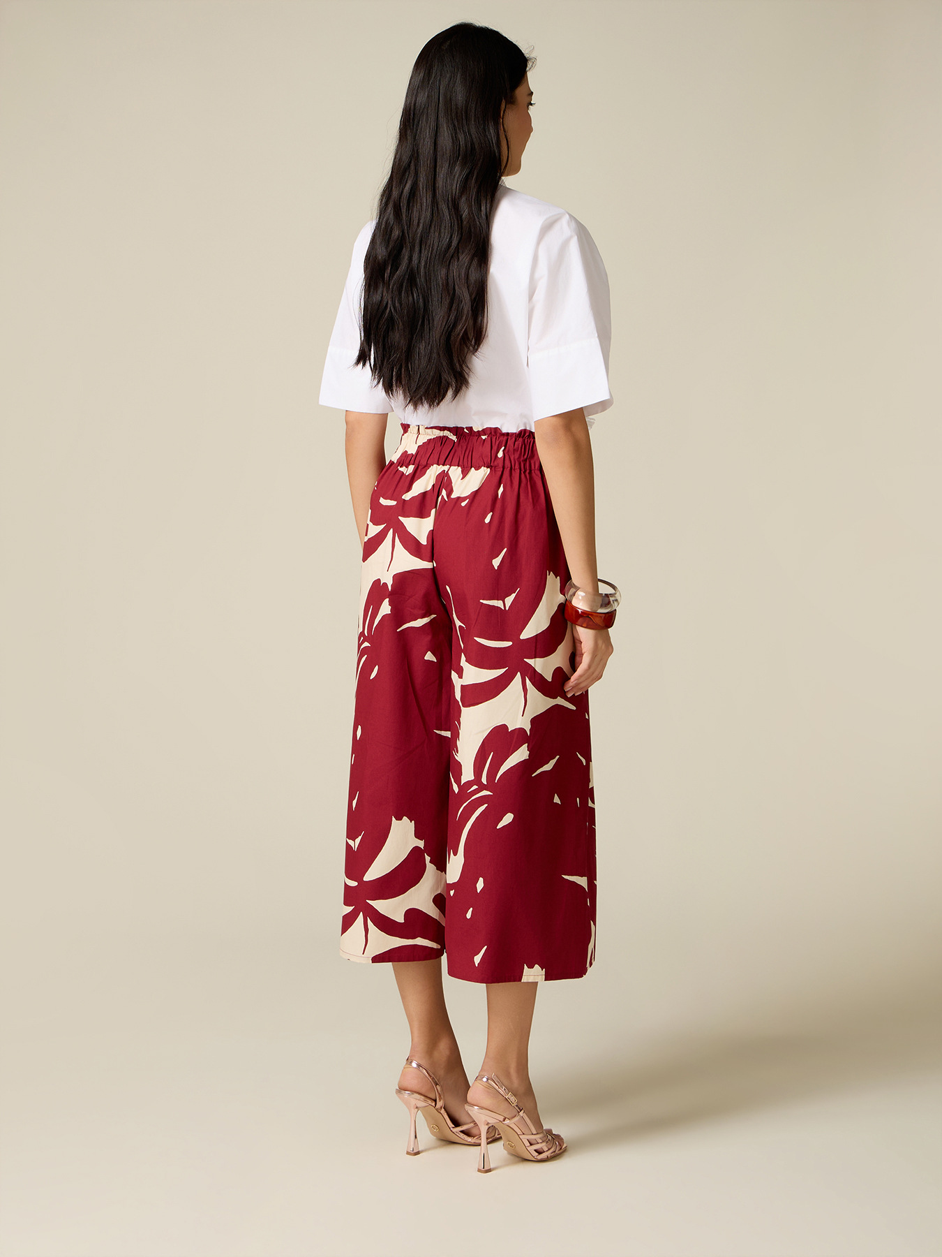 Patterned poplin culottes image number 1