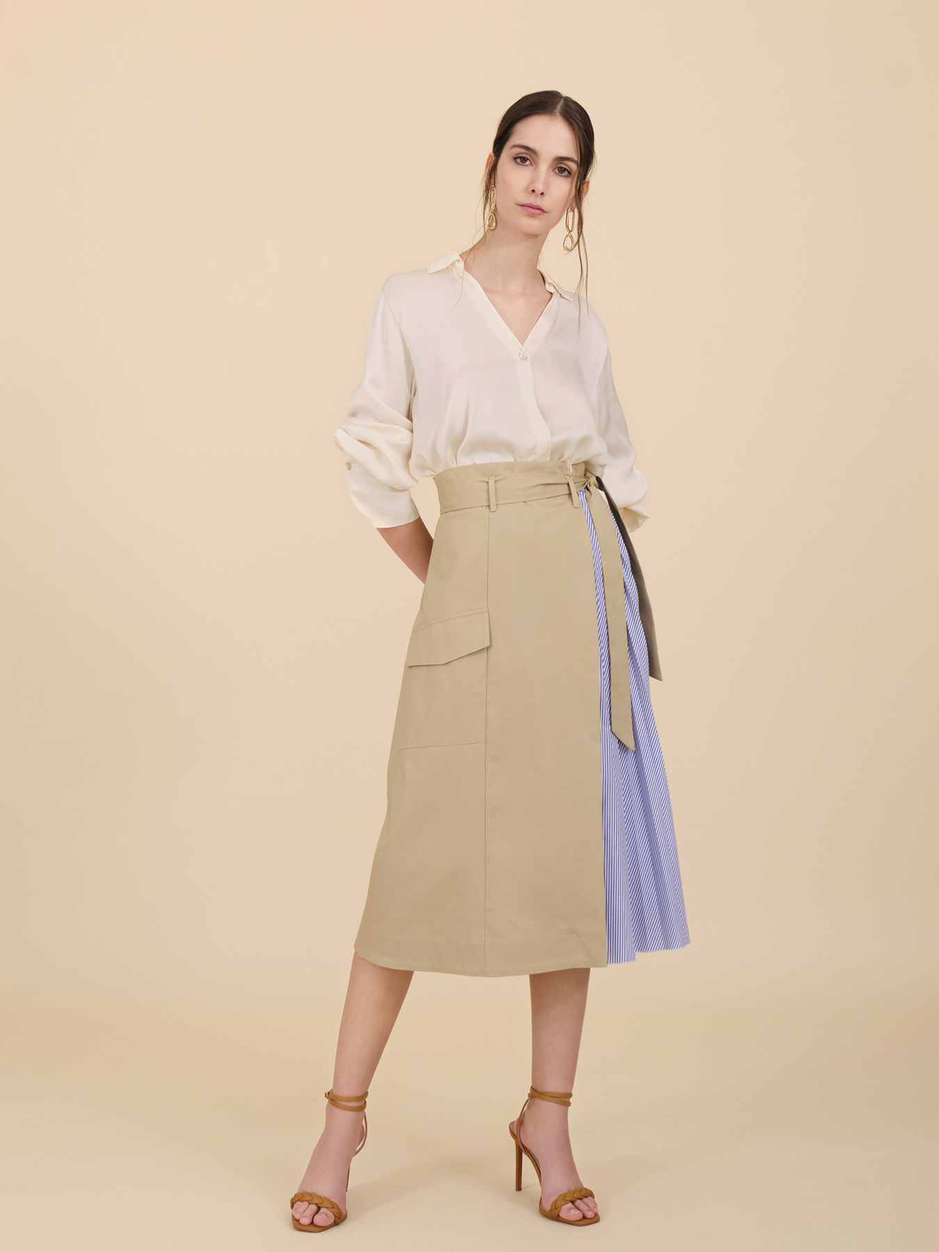 Jupe mi-longue effet kilt image number 0