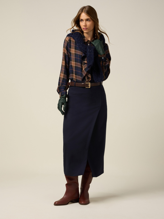 Wrap-around pencil skirt