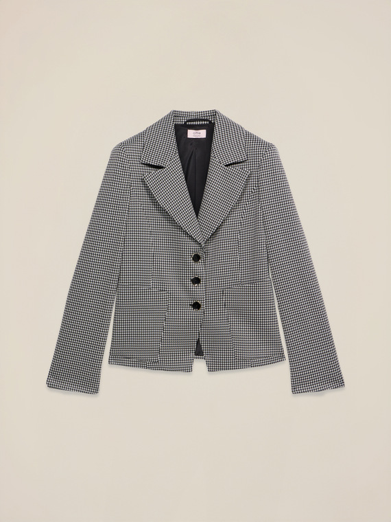 Blazer de pata de gallo en punto milano