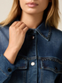 Denim shirt jacket with crystals image number 2