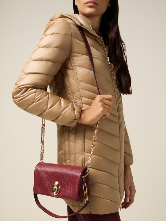 Small genuine leather shoulder bag