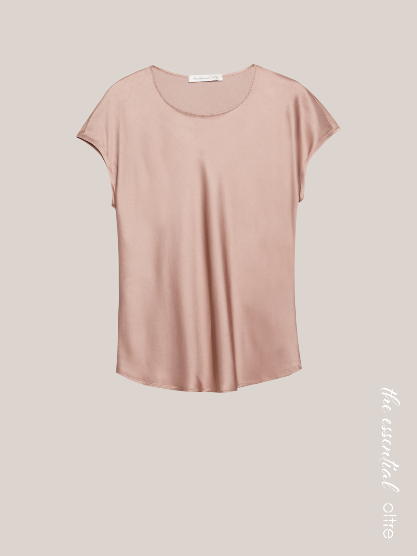 Blusa maniche corte in raso image number 3