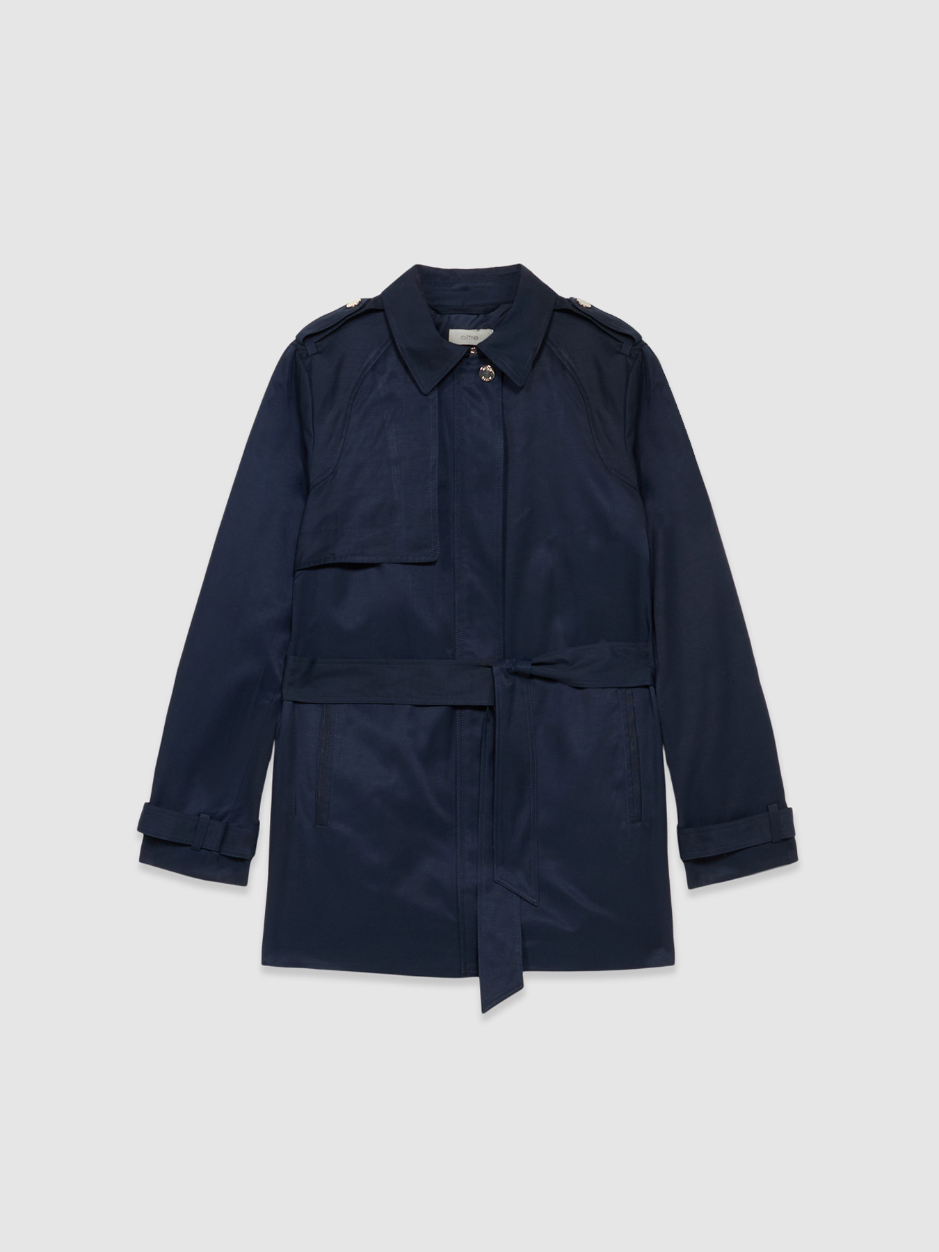 Short trench coat with belt image number 4