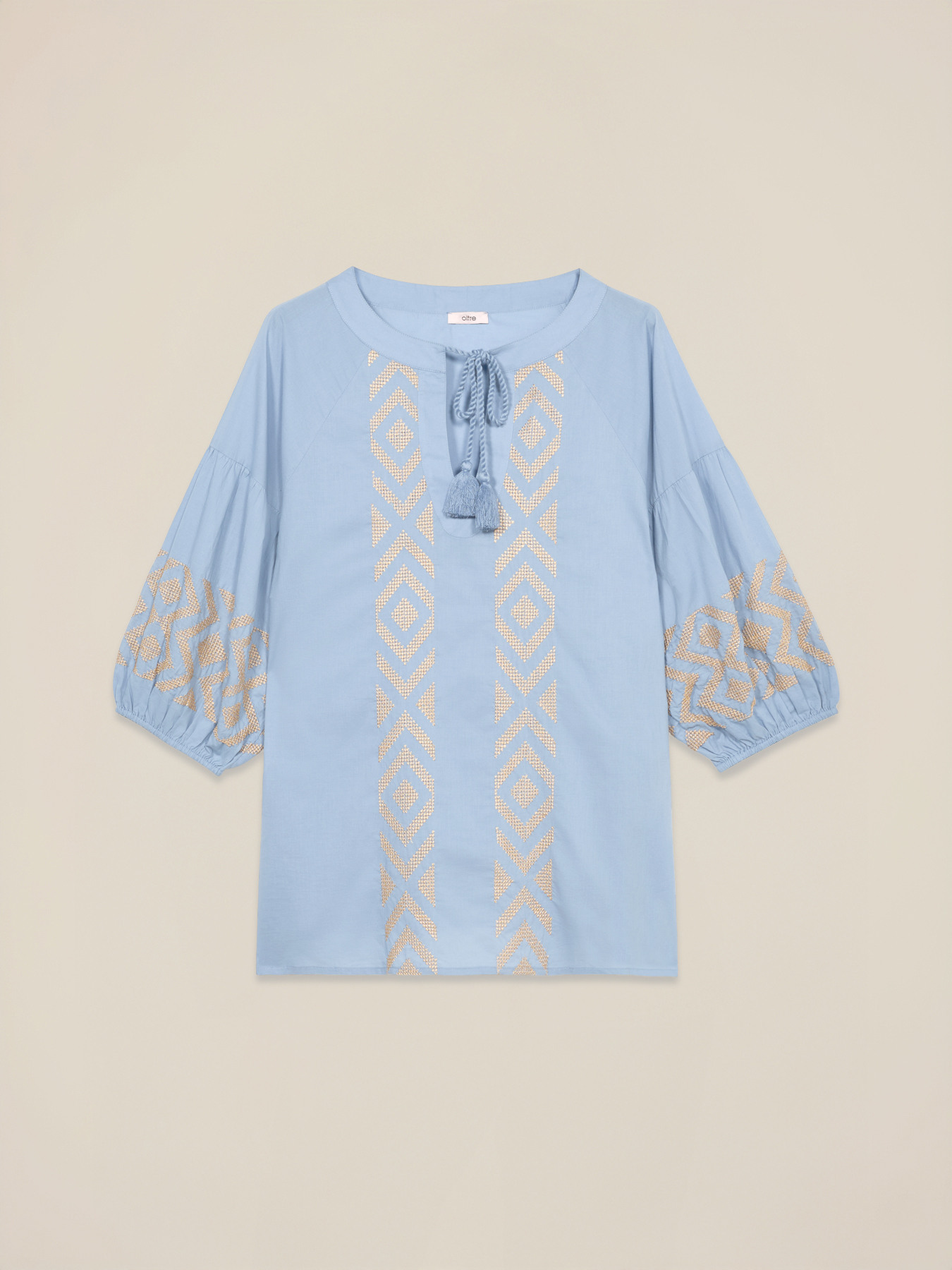 Cotton blouse with embroidery image number 3