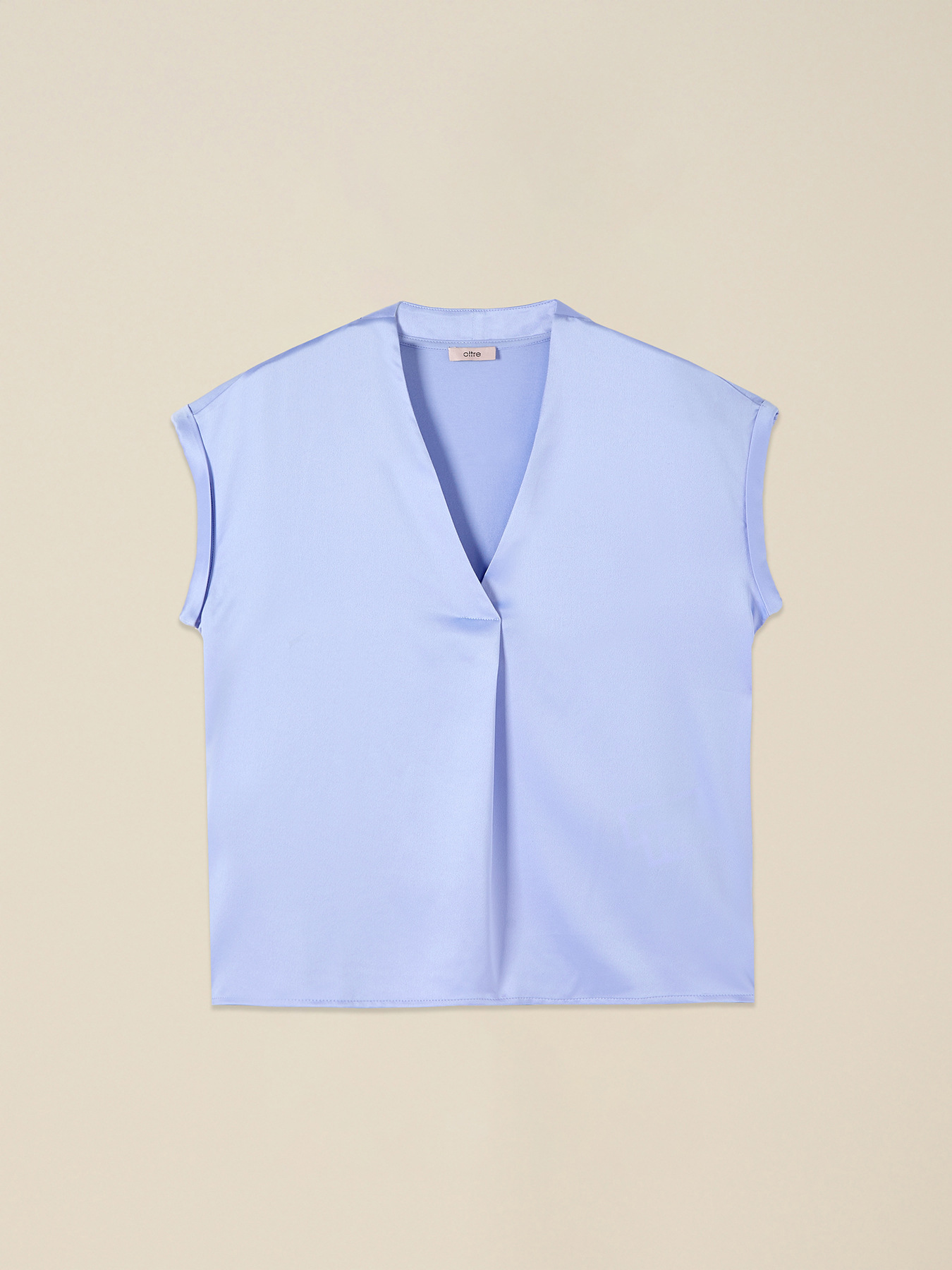 Two-material V-neck T-shirt image number 3