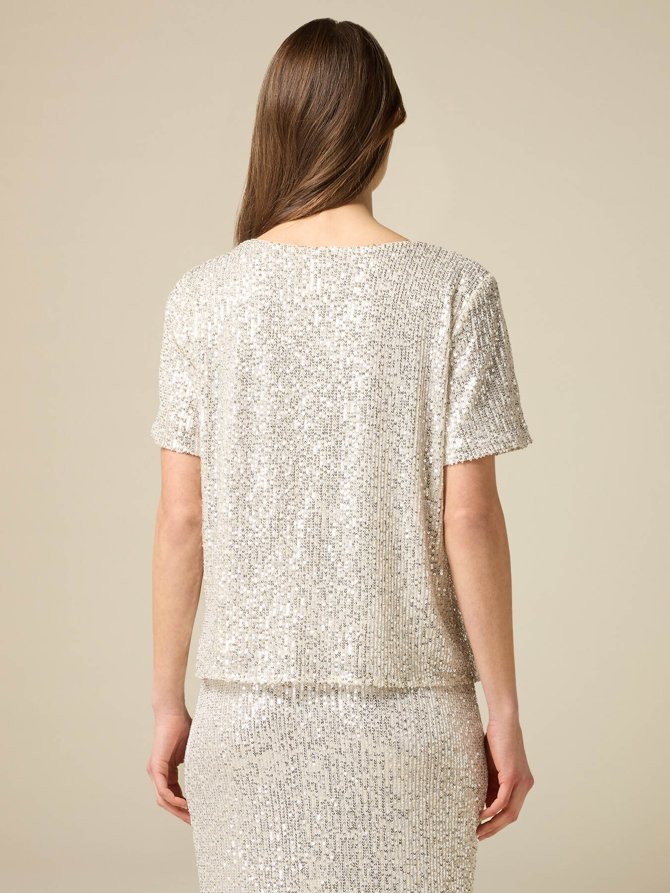 Bluse mit kurzen &Auml;rmeln aus Pailletten image number 1