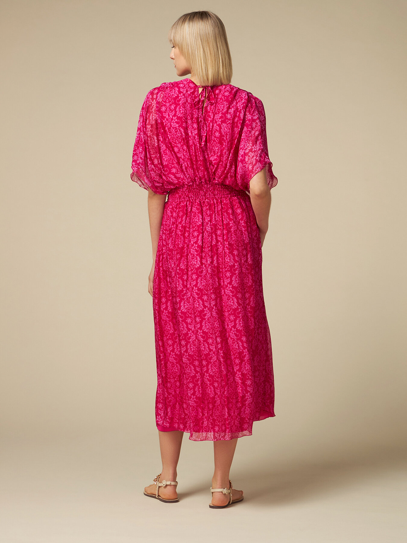 Robe mi-longue en mousseline fantaisie image number 1