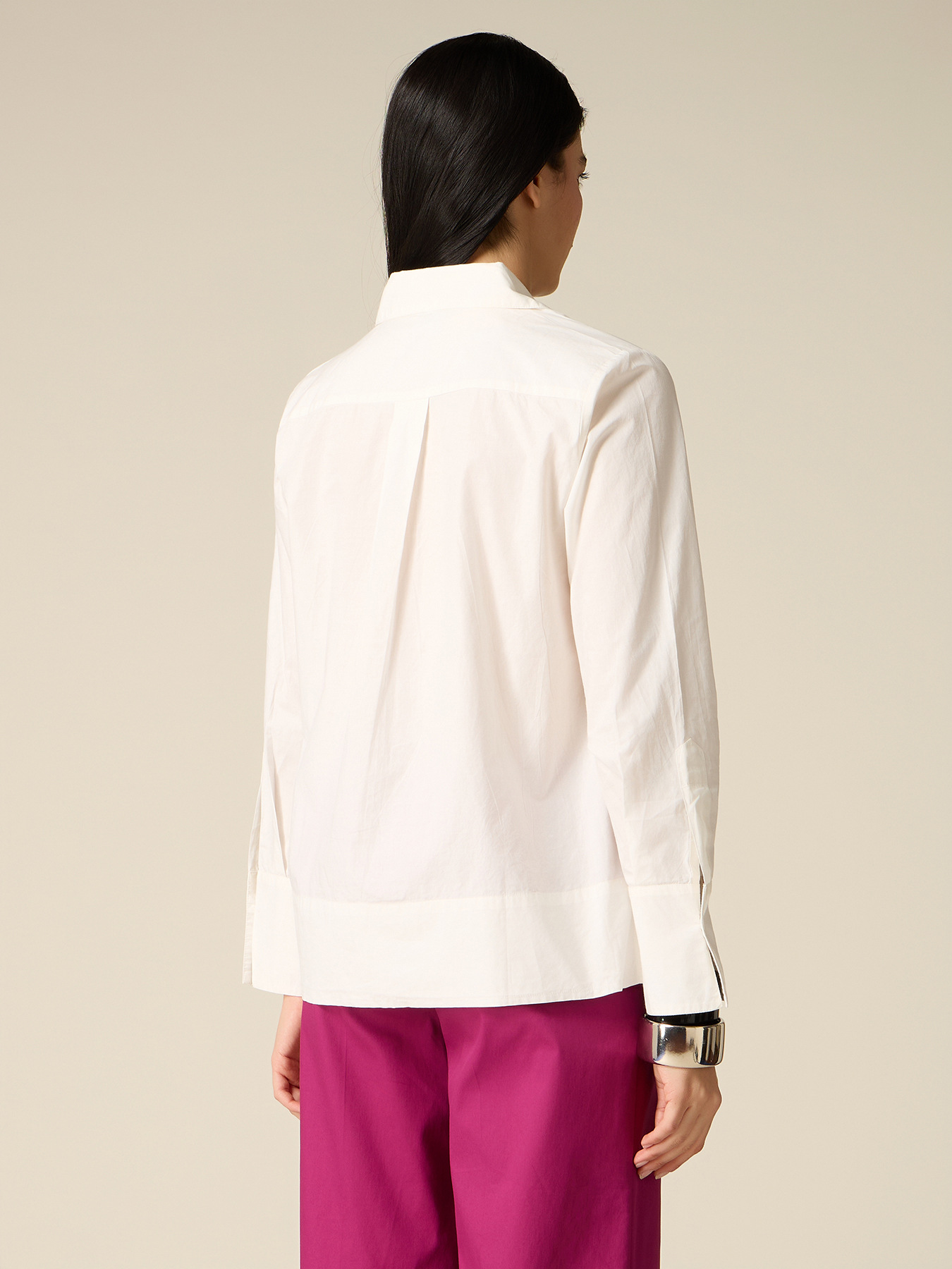 Blusa in cotone con cristalli image number 1