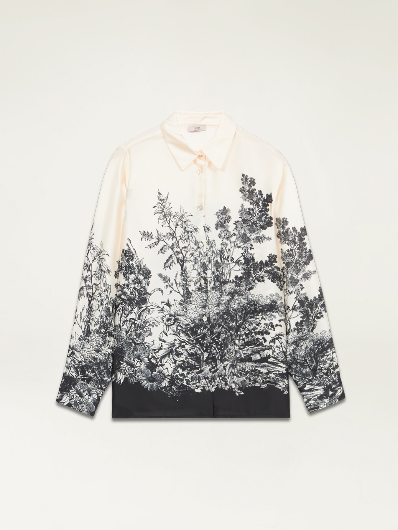 Hemdbluse aus gemustertem Satin image number 3