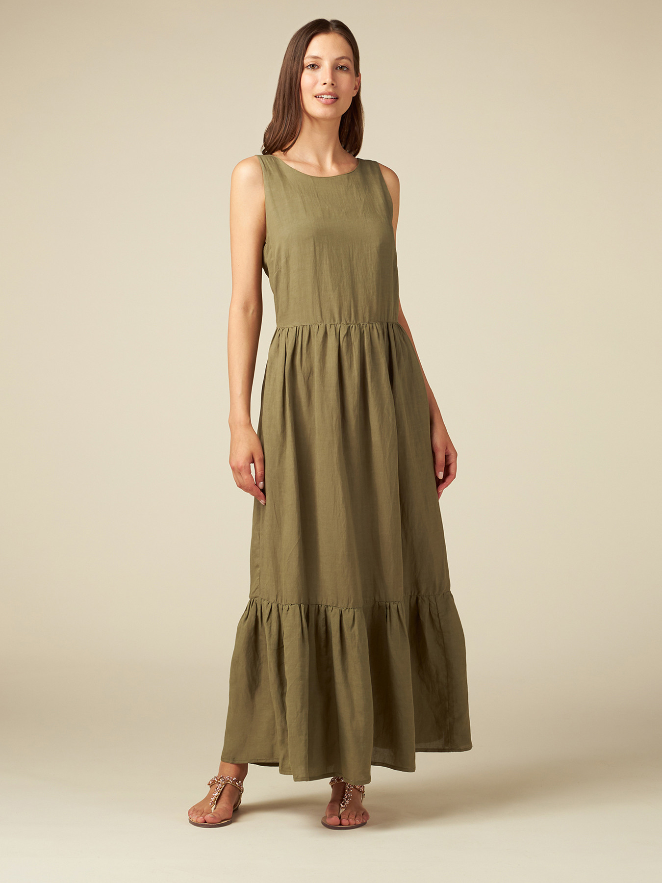 Vestito lungo misto lino image number 3