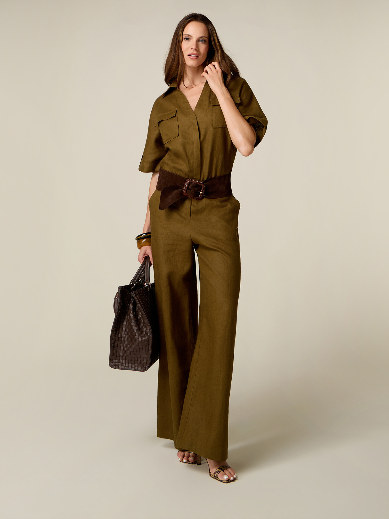 Linen palazzo pants image number 0
