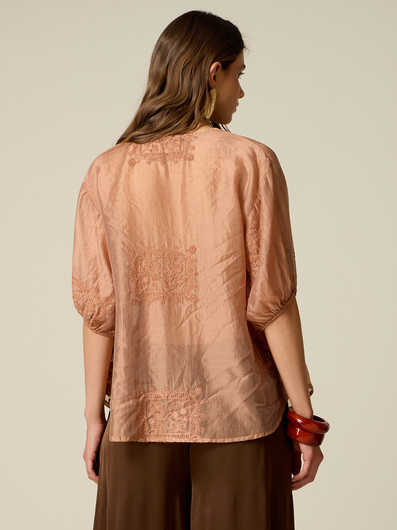 Bestickte Bluse mit Ballon&auml;rmeln image number 1
