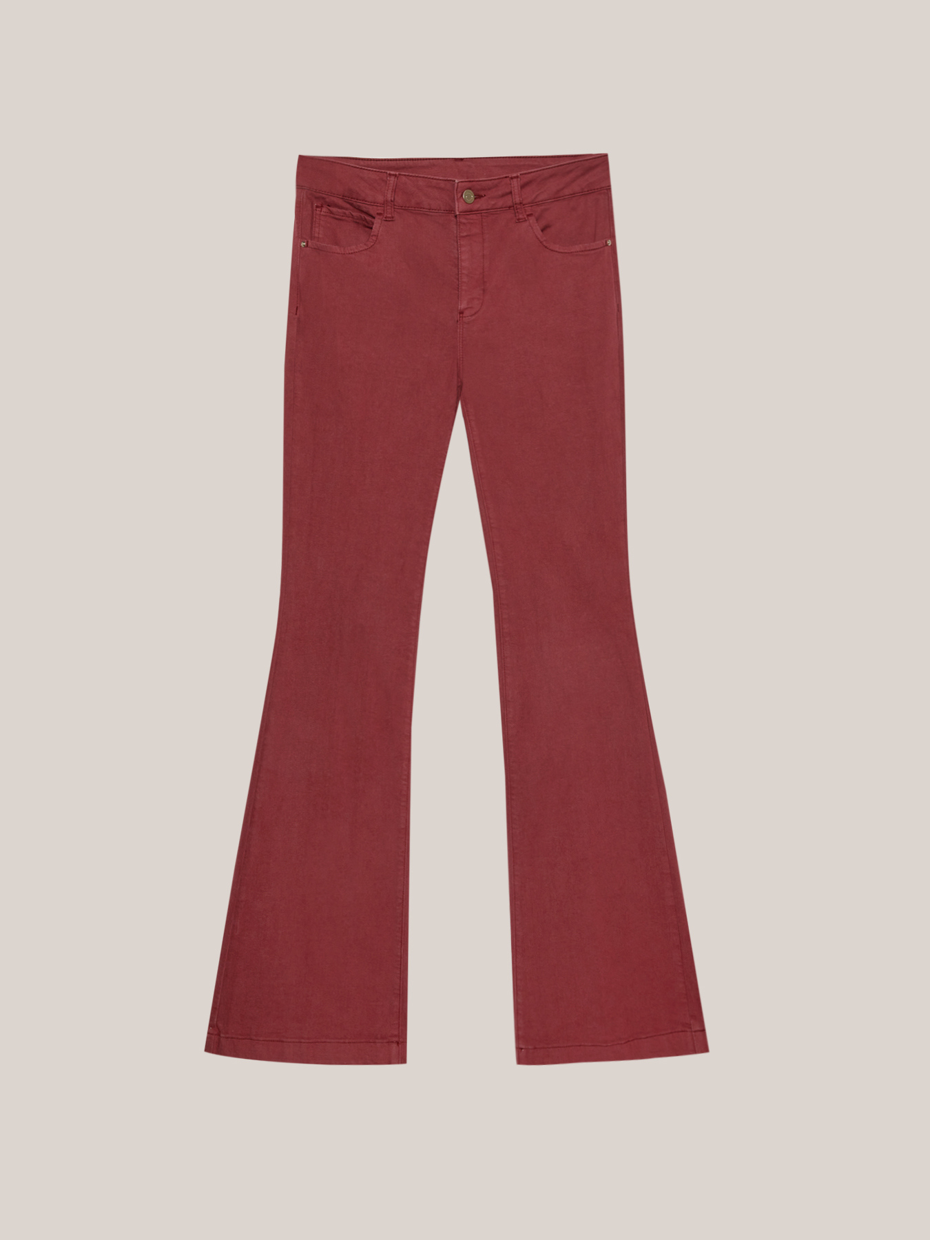 Pantaloni flared London in cotone image number 3